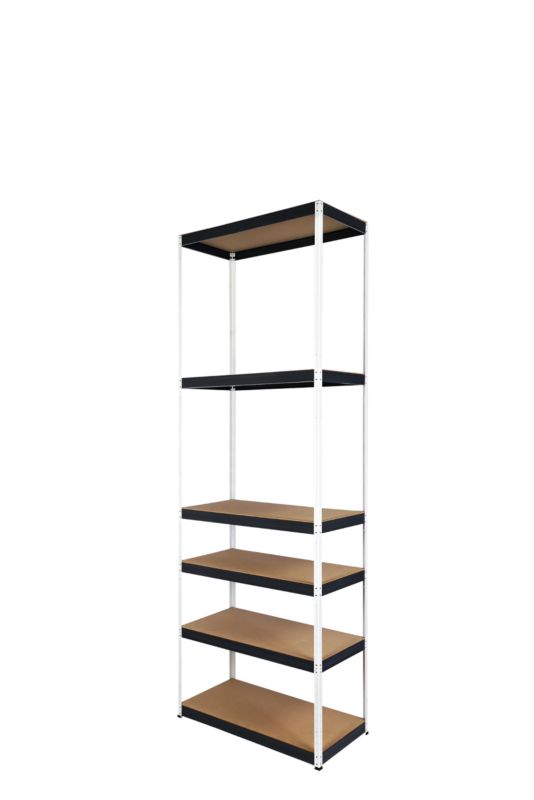Regał metalowy MODO24 magazynowy stojak biało-grafitowy helios 196x30x30cm 6 półek po 175 kg 1 szt.