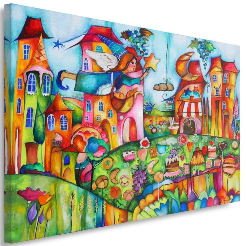 Obraz Feeby Wróżka w kolorowym miasteczku 45x30cm 1szt