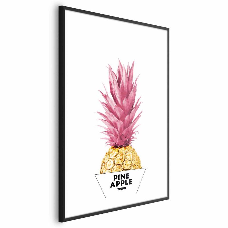 Plakat Artgeist złotą ananas 29,7x42 cm z ramą czarną z marginesem 1 szt