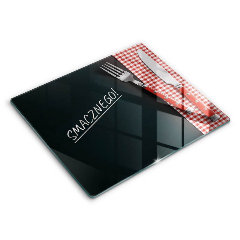 Szklana deska do krojenia Wallfluent 60x52 cm Napis: Smacznego 1 szt.