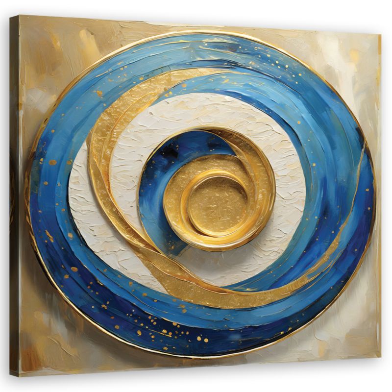 Obraz do salonu Feeby Niebieska Abstrakcja Okrągła 30x30cm 1szt