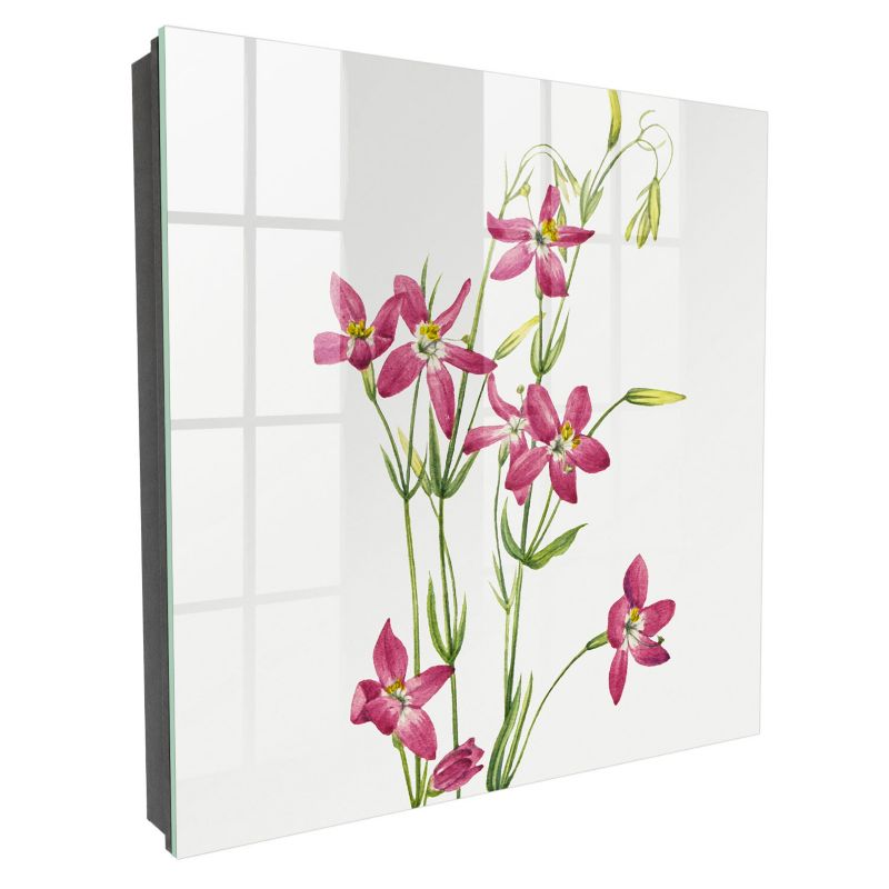 Skrzynka Na Klucze Tulup 30x30 cm Różowe kwiaty - Czarna - Otwierana na prawo 1 szt.