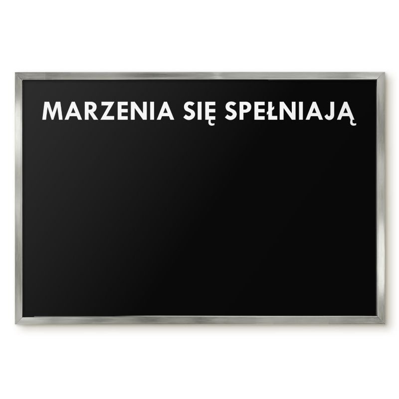 Tablica Magnetyczna Dekoracyjna Ścienna Tulup 60x40 cm Marzenia się spełniają 7 - Srebrna rama Do salonu, sypialni 1 szt.