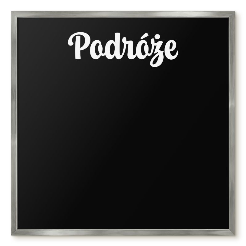 Tablica Magnetyczna Dekoracyjna Tulup 50x50 cm Podróże 6 - Srebrna rama Do salonu, sypialni 1 szt.
