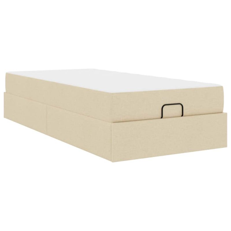 Łóżko z materacem WaszeMeble 100x200 cm Kremowy tkanina WM-3399471 1 szt.