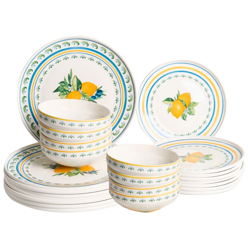 Zastawa stołowa 24-częściowa Tarragon Porcelana Biały/ zielony 1 par.