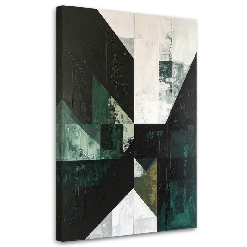 Obraz do salonu sypialni biura loftu Feeby Zielona geometryczna abstrakcja 40x60cm 1szt