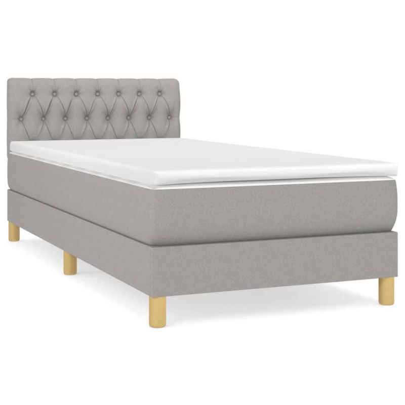 Łóżko kontynentalne WaszeMeble 90x200 cm jasnoszare WM-3140825 1 szt.