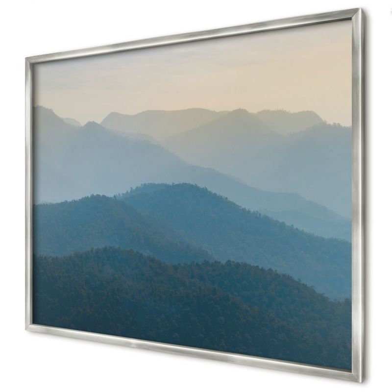 Tablica magnetyczna ozdobna Wallfluent 80x60 Górskie widoki w srebrnej ramie 1szt