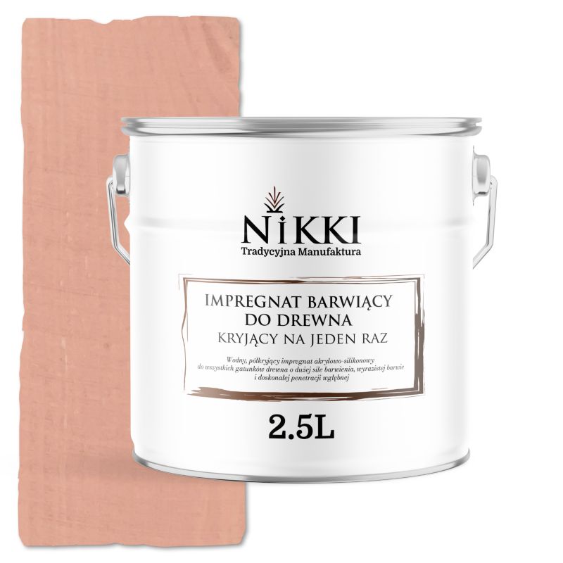 Impregnat do Drewna NIKKI Barwiący Kryjący Na Raz Łososiowy H5533 2,5L