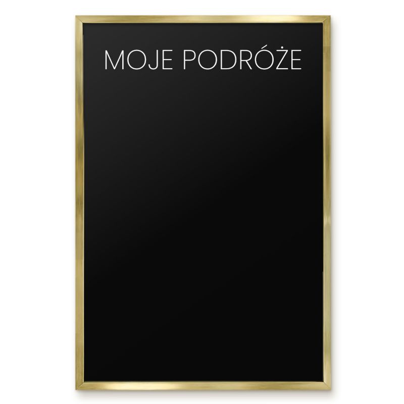 Tablica Na Magnesy Z Wakacji Tulup 40x60 cm Moje podróże 8 - Złota rama Do salonu, sypialni 1 szt.