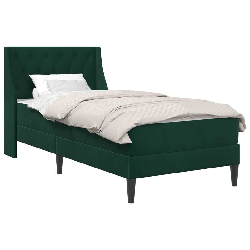Łóżko Kontynentalne WaszeMeble z Materacem 90x190 cm Zielone WM-3414767 1 szt.