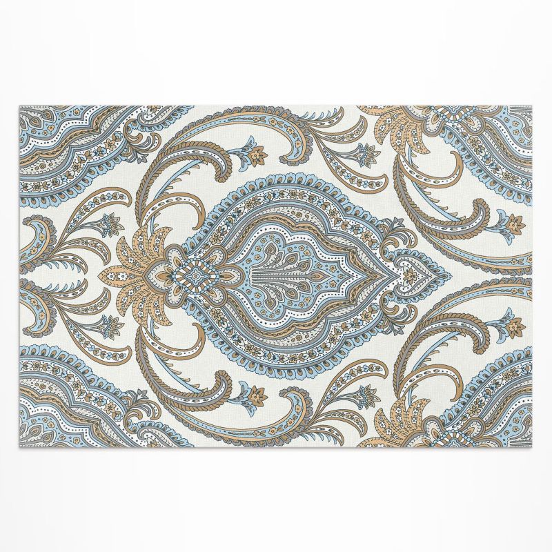 Dywan Winylowy Z Nadrukiem Wallfluent 120x180 cm Orientalne kwiaty ozdobny motyw roślinny 1 szt.