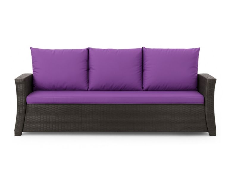 Poduszka ogrodowa na sofę rattanową 3-os, Setgarden, 140x60x50cm Fioletowa Poduszki na meble ogrodowe-Technorattan, Mix, 1szt