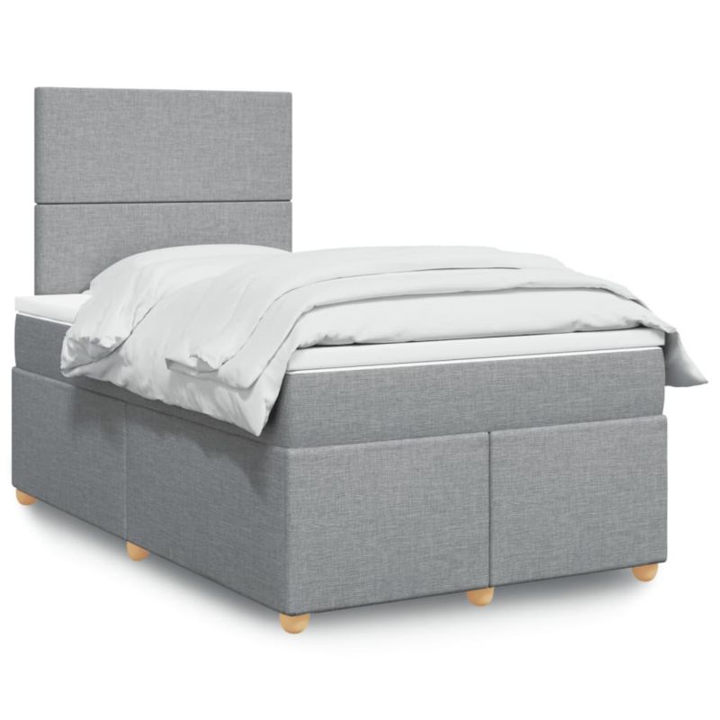 Łóżko kontynentalne WaszeMeble 120x190 cm jasnoszare WM-3293512 1 szt.