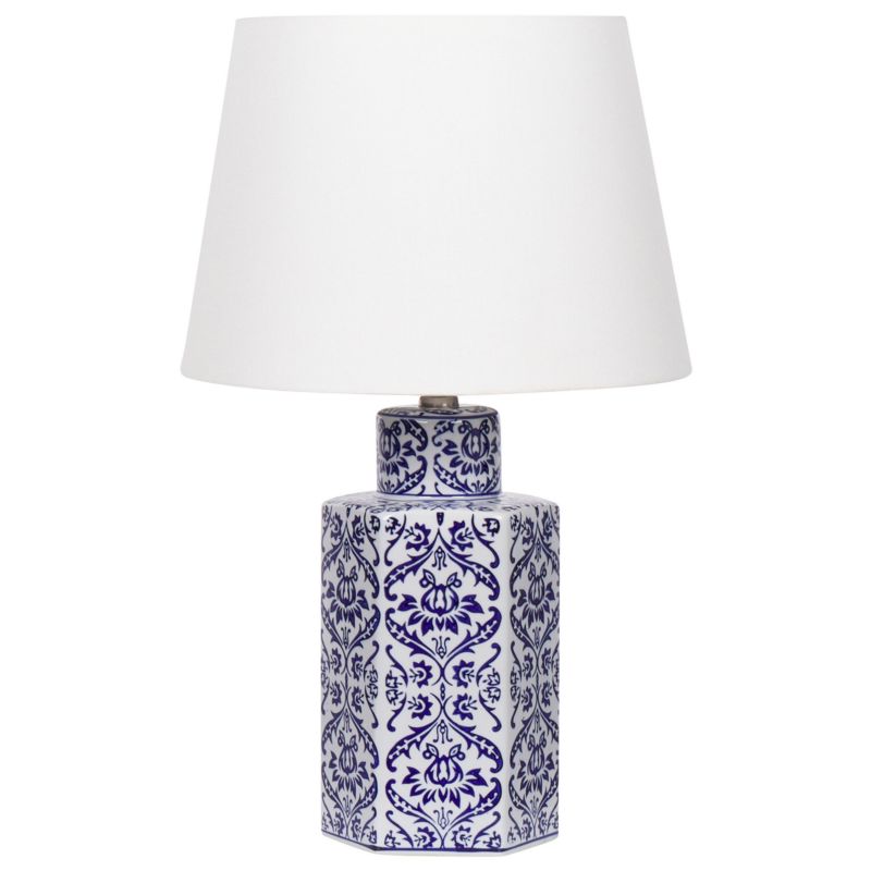 Lampa stołowa Marcelin Porcelana Biały/ niebieski 1 szt.