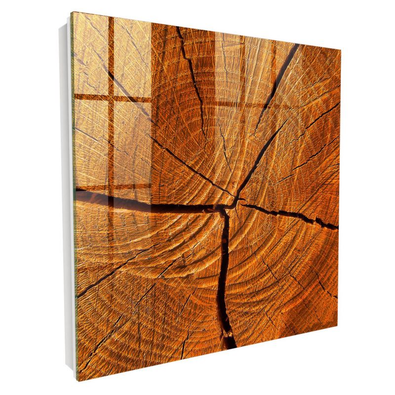 Skrzynka Na Klucze Szkło Hartowane Tulup 30x30 cm Słoje drewna - Biała - Otwierana na lewo 1 szt.