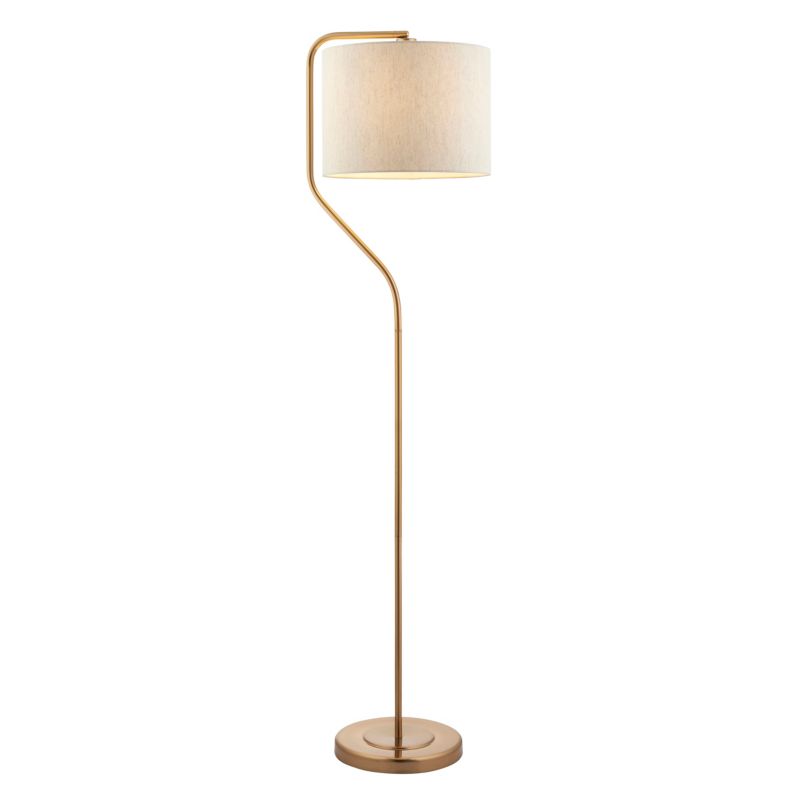 Lampa stojąca zagięty trzon Endon CLEMENT mosiężno-kremowa 1xE27x10W IP20 wym:155x35x39cm - 1 szt.