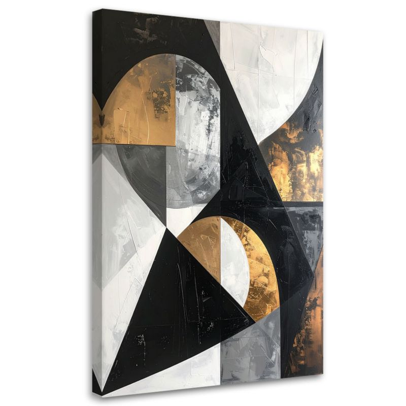 Obraz do salonu sypialni Feeby Abstrakcja tekstura figury geometryczne czarny 40x60cm 1szt