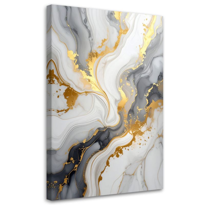 Obraz do salonu sypialni kuchni biura loftu spa Feeby Szara i złota 40x60cm 1szt
