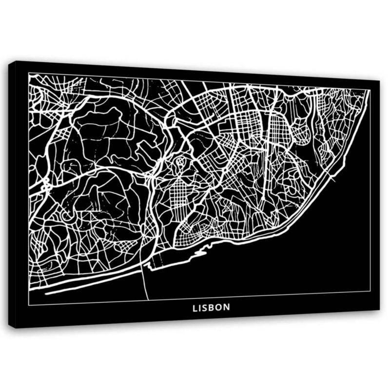 Obraz na płótnie Feeby Lizbona - plan miasta 60x40cm 1szt