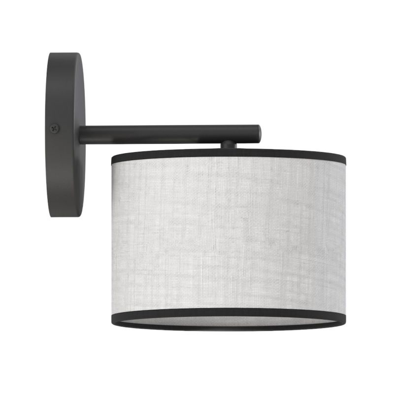 Kinkiet cylindryczny abażur Emibig ECO szaro-czarny 1xE27x15W IP20 wym:24x20x20cm - 1 szt.