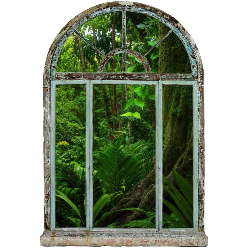 Naklejka dekoracyjna 3D Wallfluent Tropikalne okno 41x60 cm Do salonu sypialni Na ścianę 1 rol.