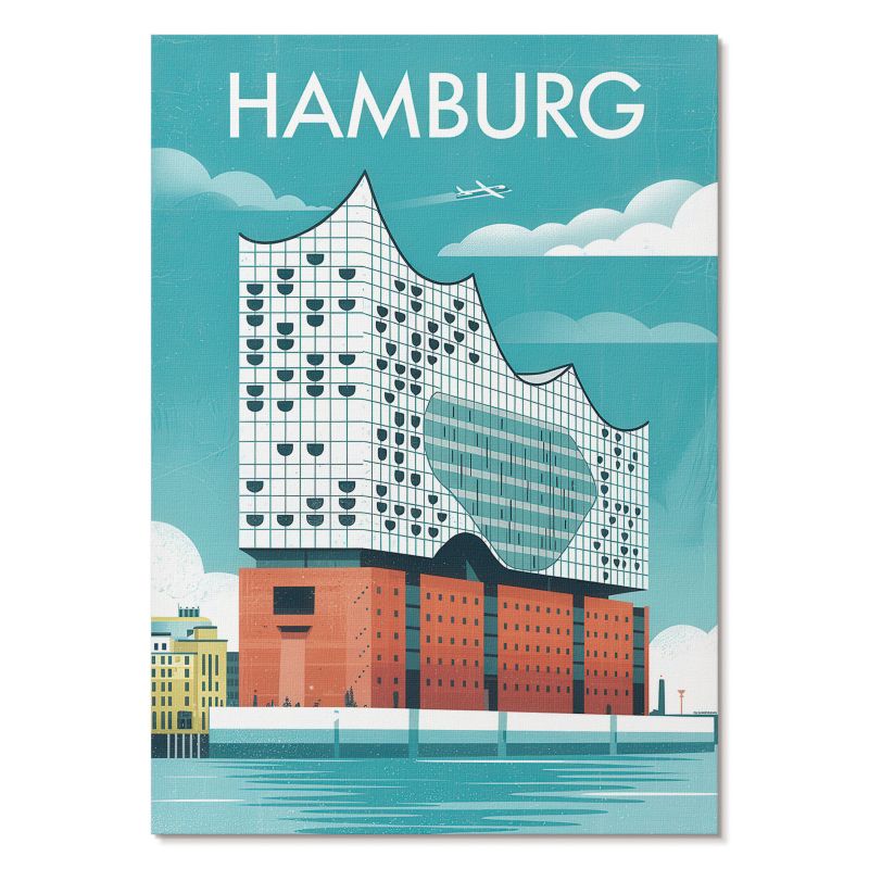 Obraz Plakat Canvas Tulup 42x59,4 cm (A2) Hamburg ilustracja Do biura, salonu, sypialni 1 szt.