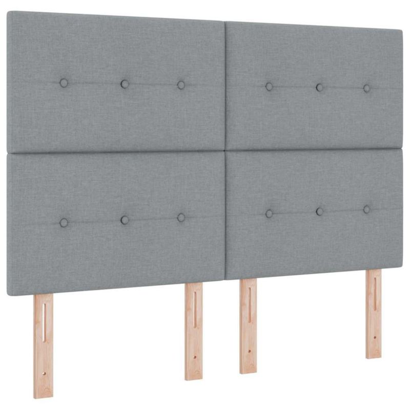 Łóżko z materacem WaszeMeble 160x200 cm Jasnoszary tkanina WM-3340571 1 szt.