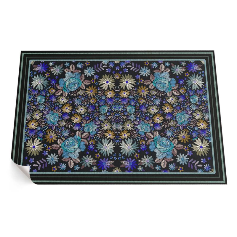Balkonowy Dywan Winylowy UV ArtPrintCave 140x210 cm Niebieskie i żółte kwiaty 1 szt.