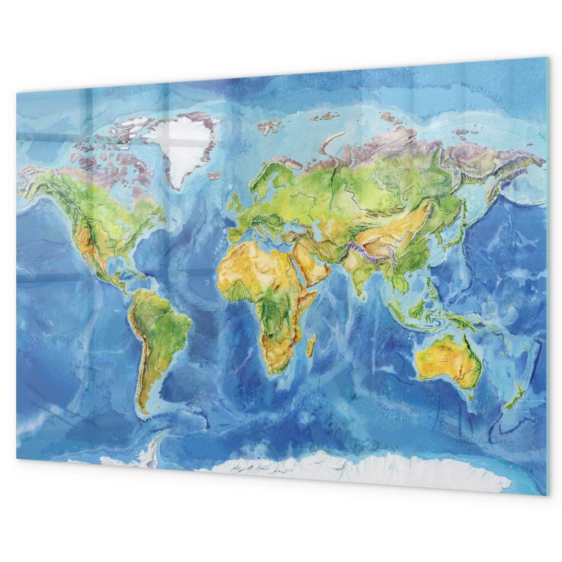 Tablica Magnetyczna Do Pisania Tulup 90x60 cm Minimalistyczna mapa świata Z magnesami, gąbką i Czarny marker 1 kpl