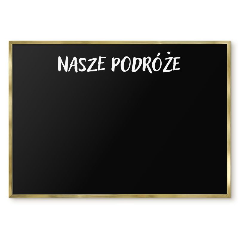 Tablica Magnetyczna Do Sypialni Tulup 100x70 cm Nasze podróże 5 - Złota rama Do salonu, sypialni 1 szt.