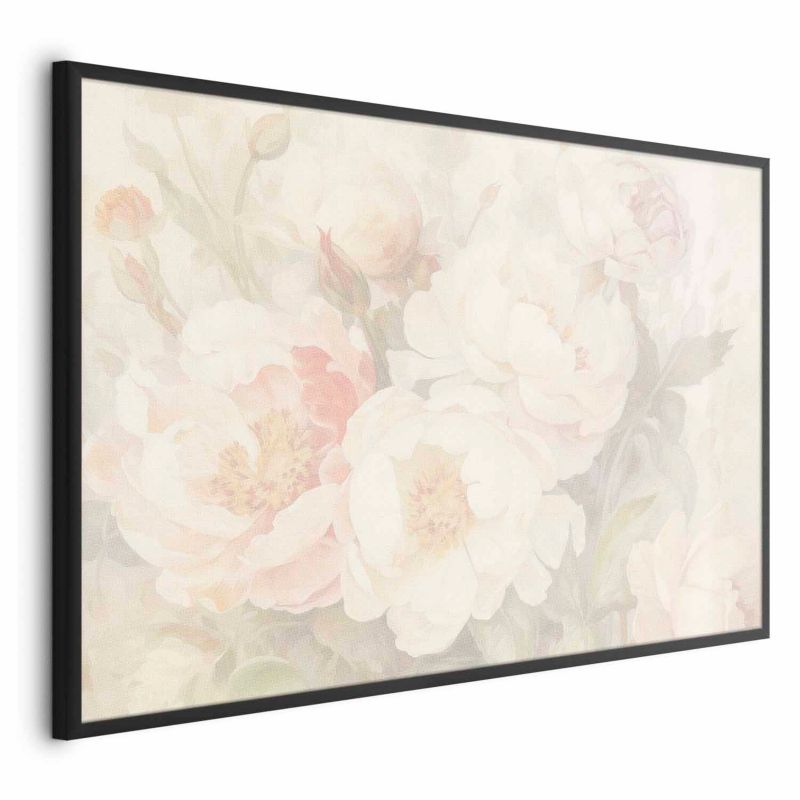 Plakat Artgeist Piwonie we mgle 90x60 cm z ramą czarną 1 szt
