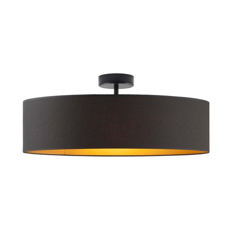 Lampa wisząca Volta Light Factory żyrandol plafon z abażurem stożek Czarny ze złotem BLUES 60cm 1szt.