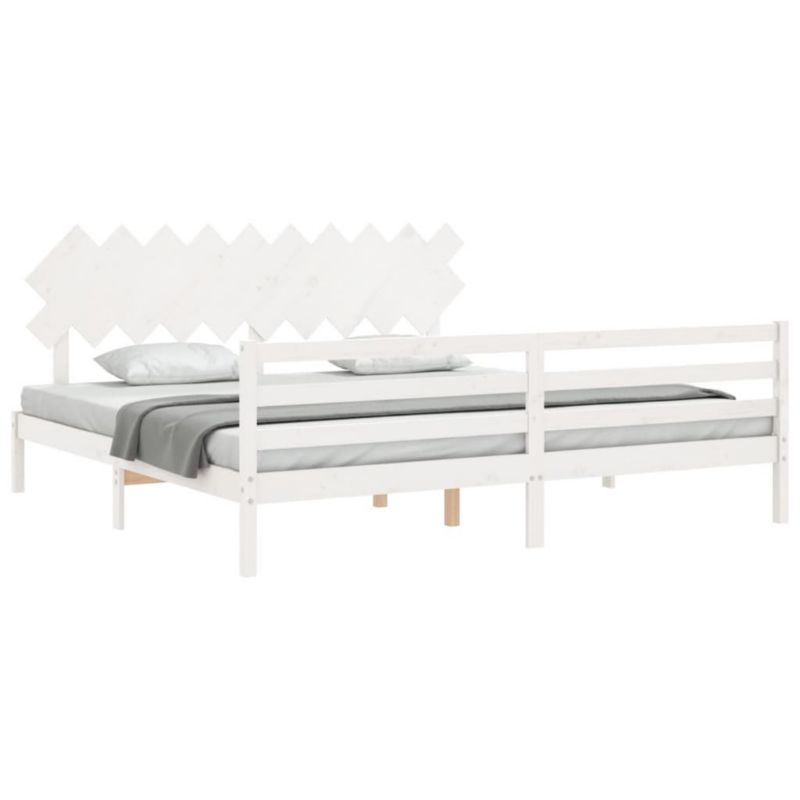 Łóżko drewniane WaszeMeble 200x200 cm biała WM-3195307 1 szt.