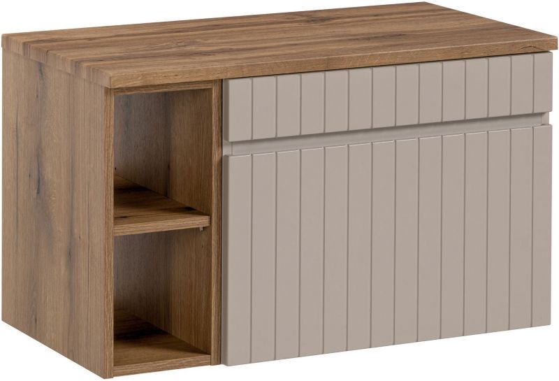Szafka łazienkowa Comad Iconic Cashmere 60 cm i 20 cm wiszące z blatem 80 cm kaszmir/dąb 1 szt.