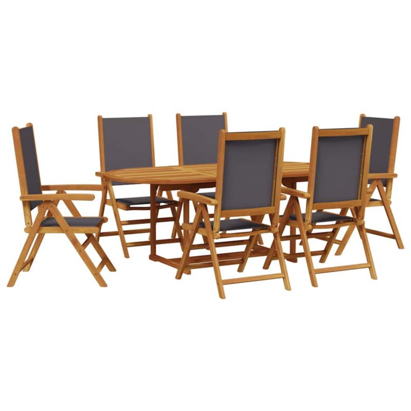 Zestaw mebli ogrodowych WaszeMeble 7-cz. z drewna akacjowego antracytowy WM-3281725 1 kpl