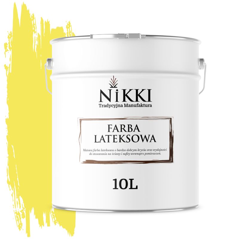 Farba Lateksowa Wewnętrzna Ściany i Sufity NIKKI Cytrynowy H7276 Głęboki Mat 10L