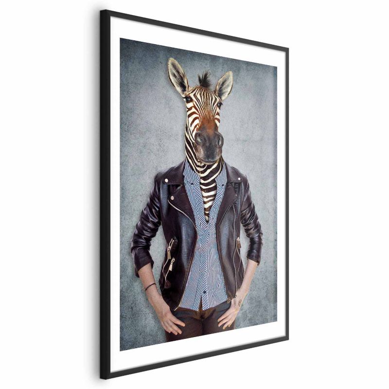 Plakat Artgeist Zebra Ewa 60x90 cm z ramą czarną z marginesem 1 szt