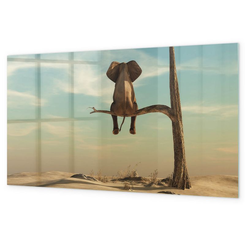Tablica Magnetyczna Do Rysowania Tulup 120x60 cm Słoń na drzewie 5 magnesów + gąbka Czarny marker 1 kpl