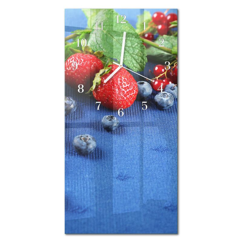 Zegar Ścienny Bez Tykania Tulup 30x60 cm z Białymi Wskazówkami Jagoda 1 szt.