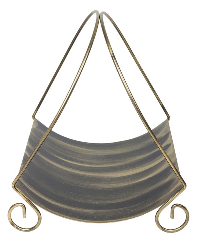 Kosz na drewno kominkowe Dąstal złoto-czarny vintage 38x38x37 cm 1 szt.