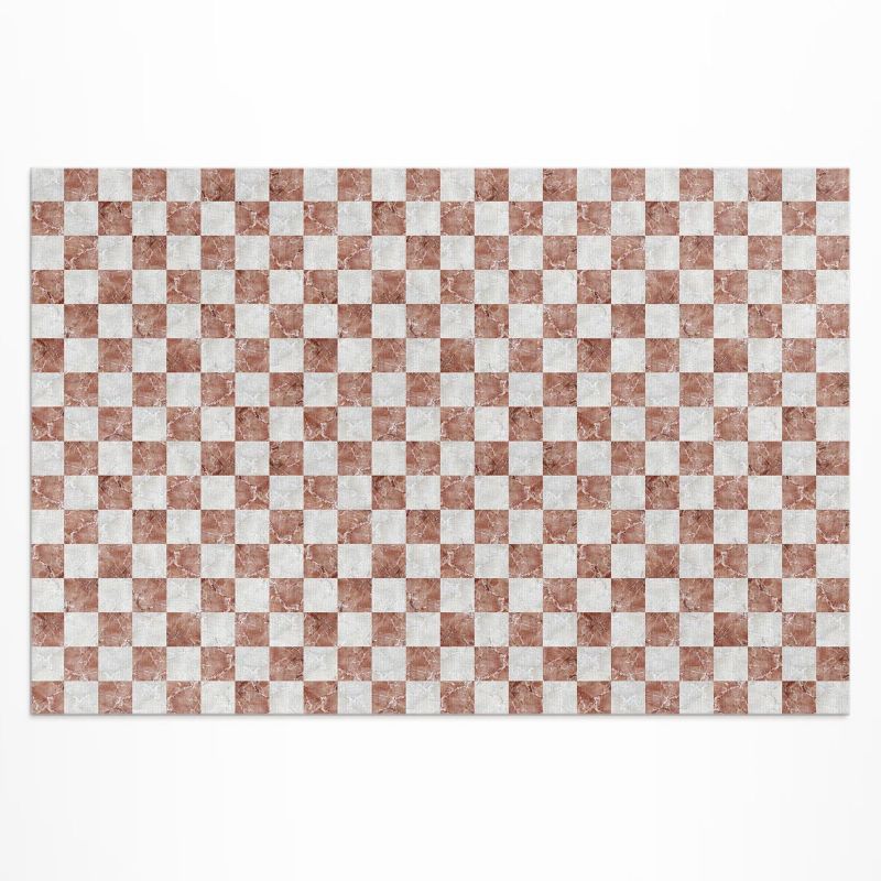 Dywan Winylowy Zewnętrzny Wallfluent 60x90 cm Marmurowa szachownica kamienna mozaika 1 szt.