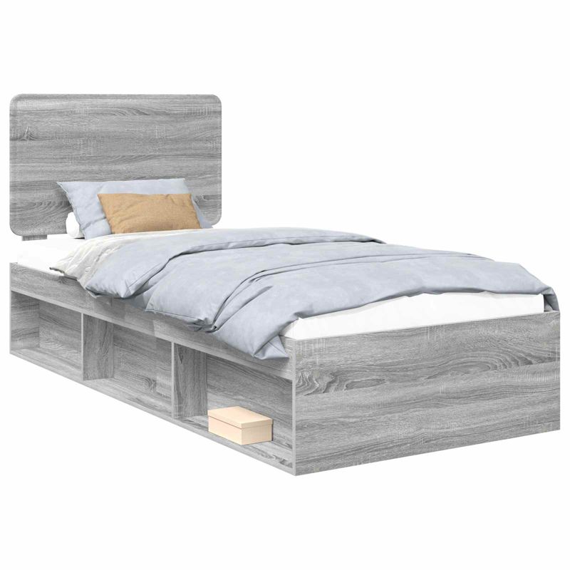 Łóżko Drewniane WaszeMeble 90x190 cm Szare WM-3412547 1 szt.