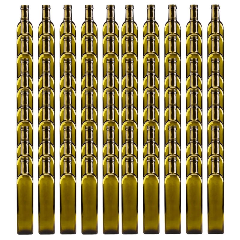 Butelki szklane MODO24 500 ml maraska kwadratowa zielona na oliwę fi 31 bez nakrętek 100 szt.