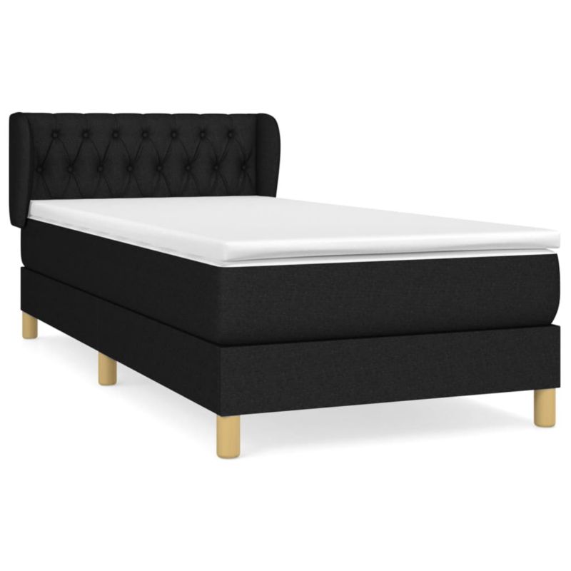 Łóżko z materacem WaszeMeble 90x200 cm Czarny tkanina WM-3127015 1 szt.