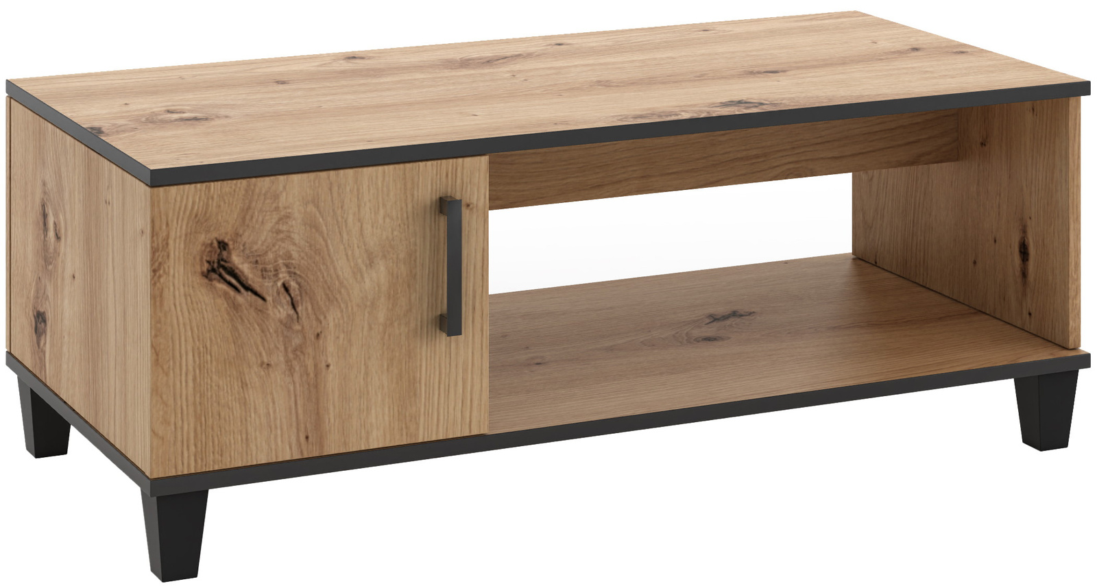Stolik kawowy 120 cm prostokątny z półką do salonu PALIO dąb artisan