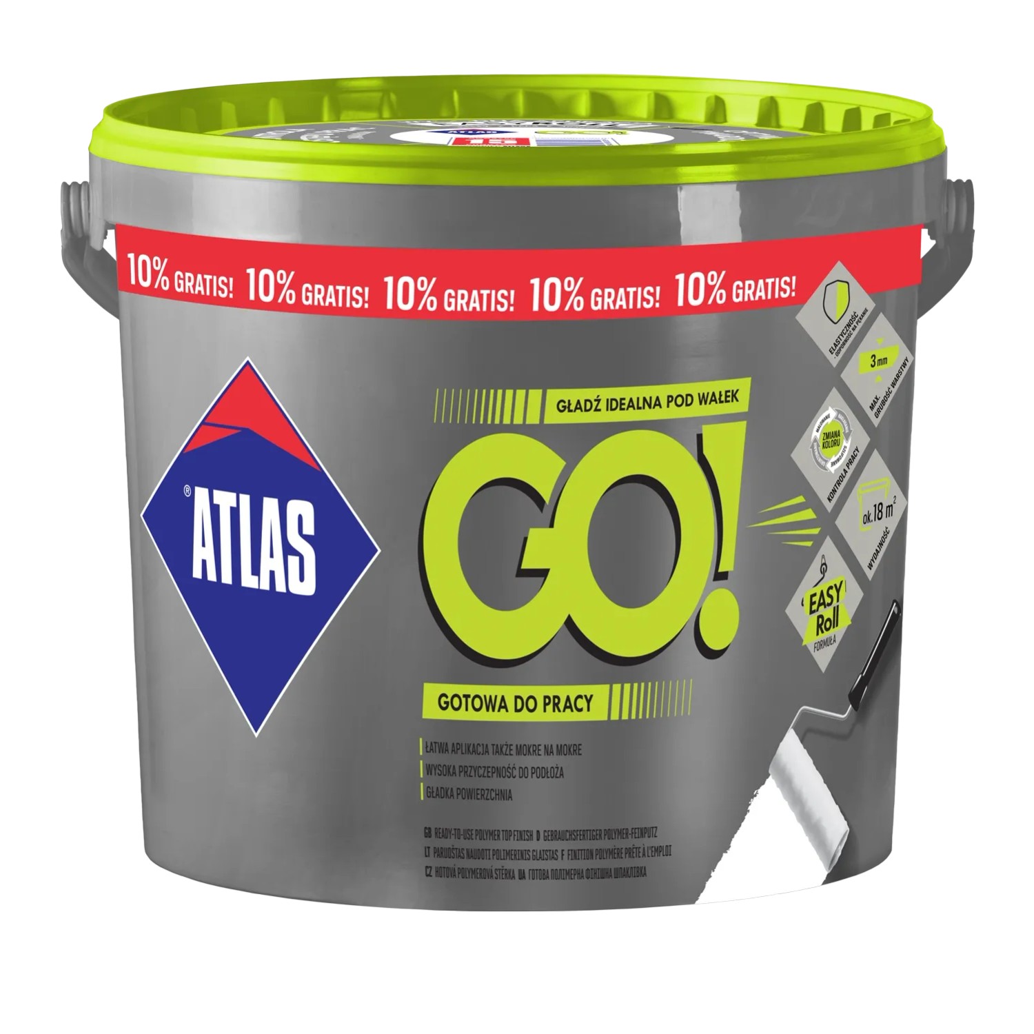 Atlas Gładź gotowa GO! 25kg+2,5kg