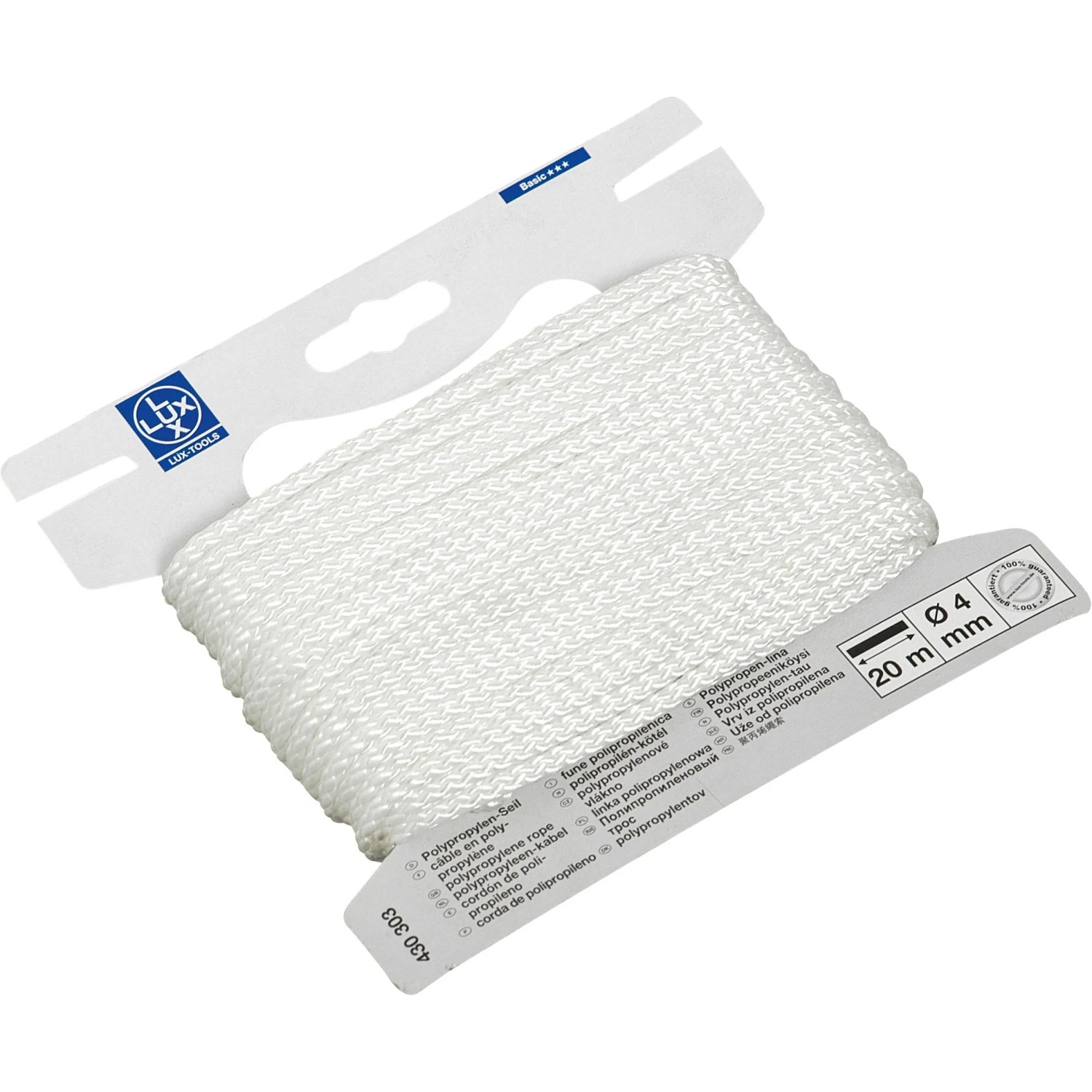 LUX-TOOLS Lina polipropylenowa biała 4 mm 20 m