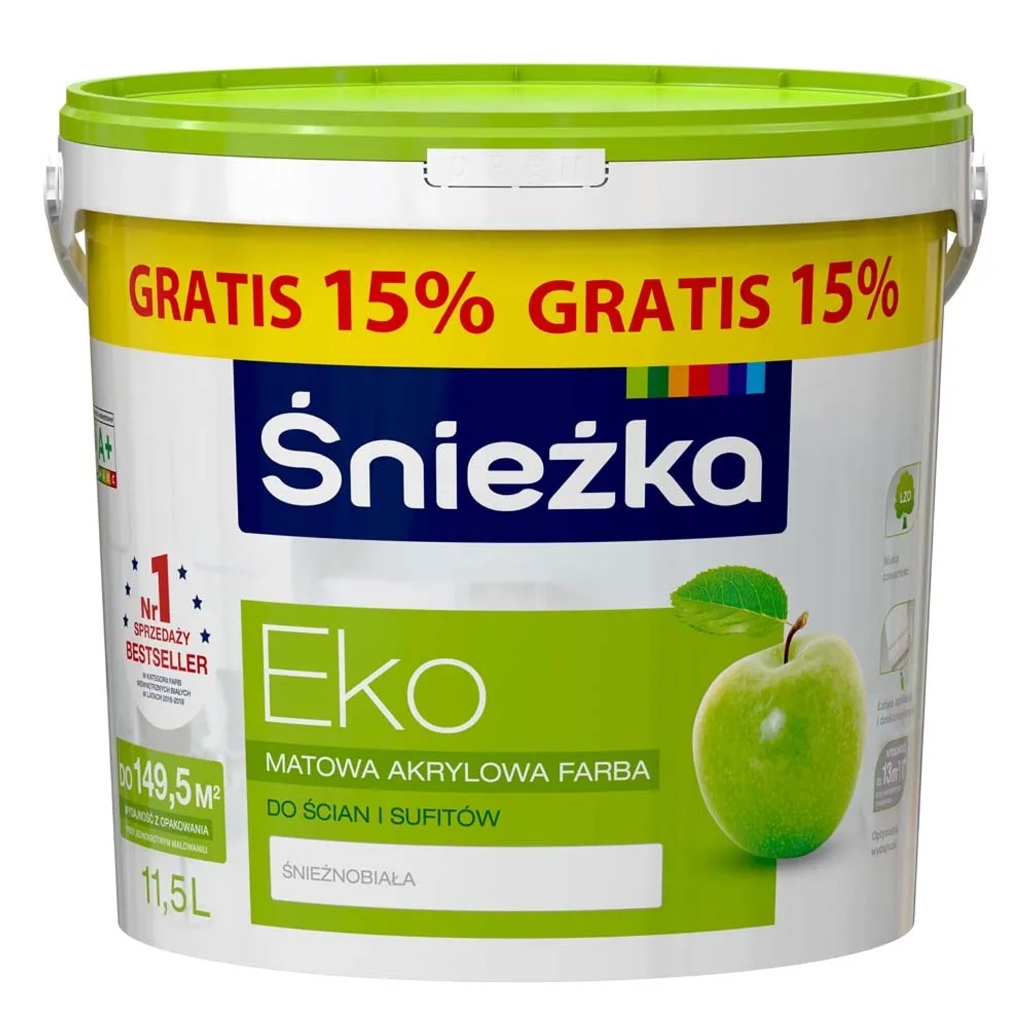 Farba Śnieżka EKO biała 10 l + 15% gratis